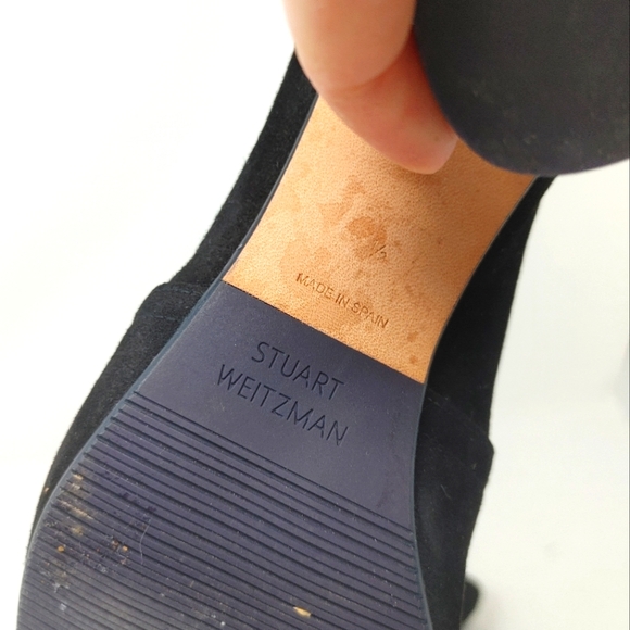 Stuart Weitzman Black Margot Suede Bootie Size 6 1/2 - Picture 8 of 9